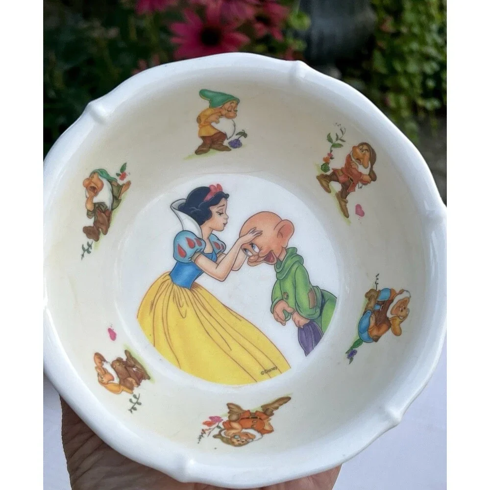1989 Vintage Disney Snow White Seven Dwarfs Selandia Melamine Bowl Taiwan